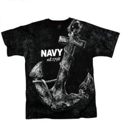 Printed Navy Anchor Tee