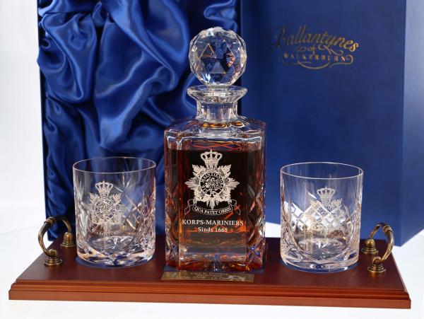 Whisky 3 Piece Tray Set Mariniers met Gravure